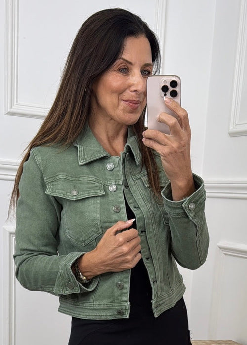 Kara Khaki Denim Jacket