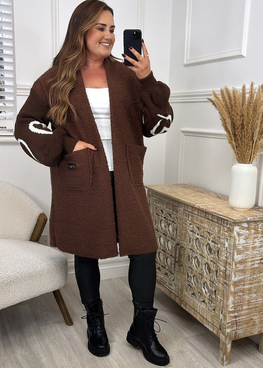 Yvonne Brown Heart Sleeve Coatigan