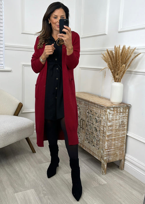 Louisa Wine Knit Cardigan
