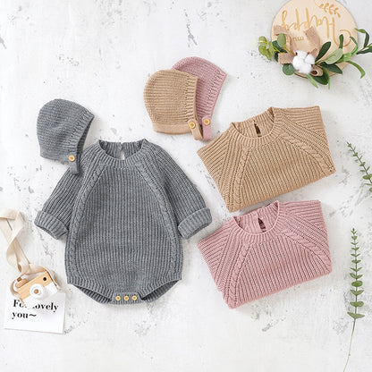 RYLEE Knitted Romper with Cap