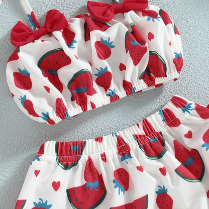 SUMMER VIBES Bowtie Bikini with Sun Hat