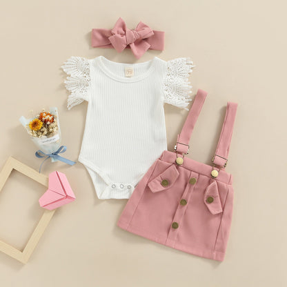 TERESA Overall Skirt Outfit with Headband
