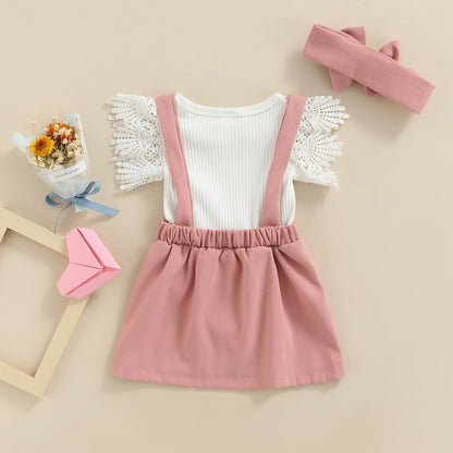 TERESA Overall Skirt Outfit with Headband