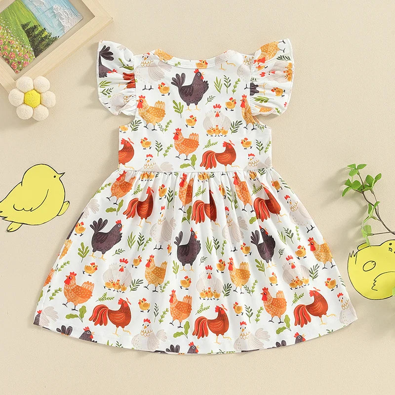 CHICKENS Ruffle Dress