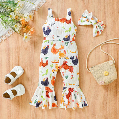 CHICKENS White Bellbottom Jumpsuit