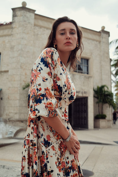 FLORAL PIPING DRESS