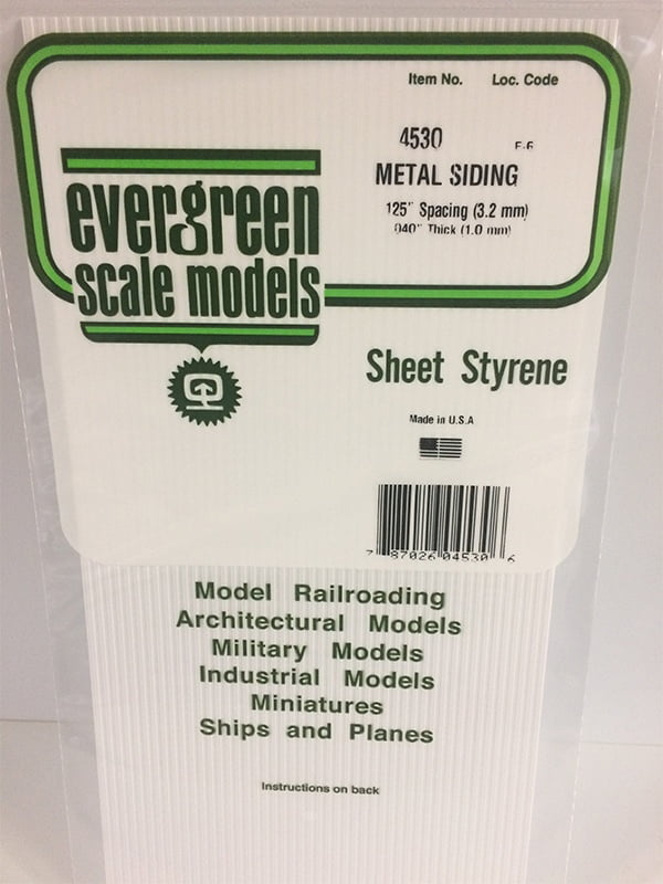 Evergreen Metal Siding .125" - Opaque White Polystyrene - #4530