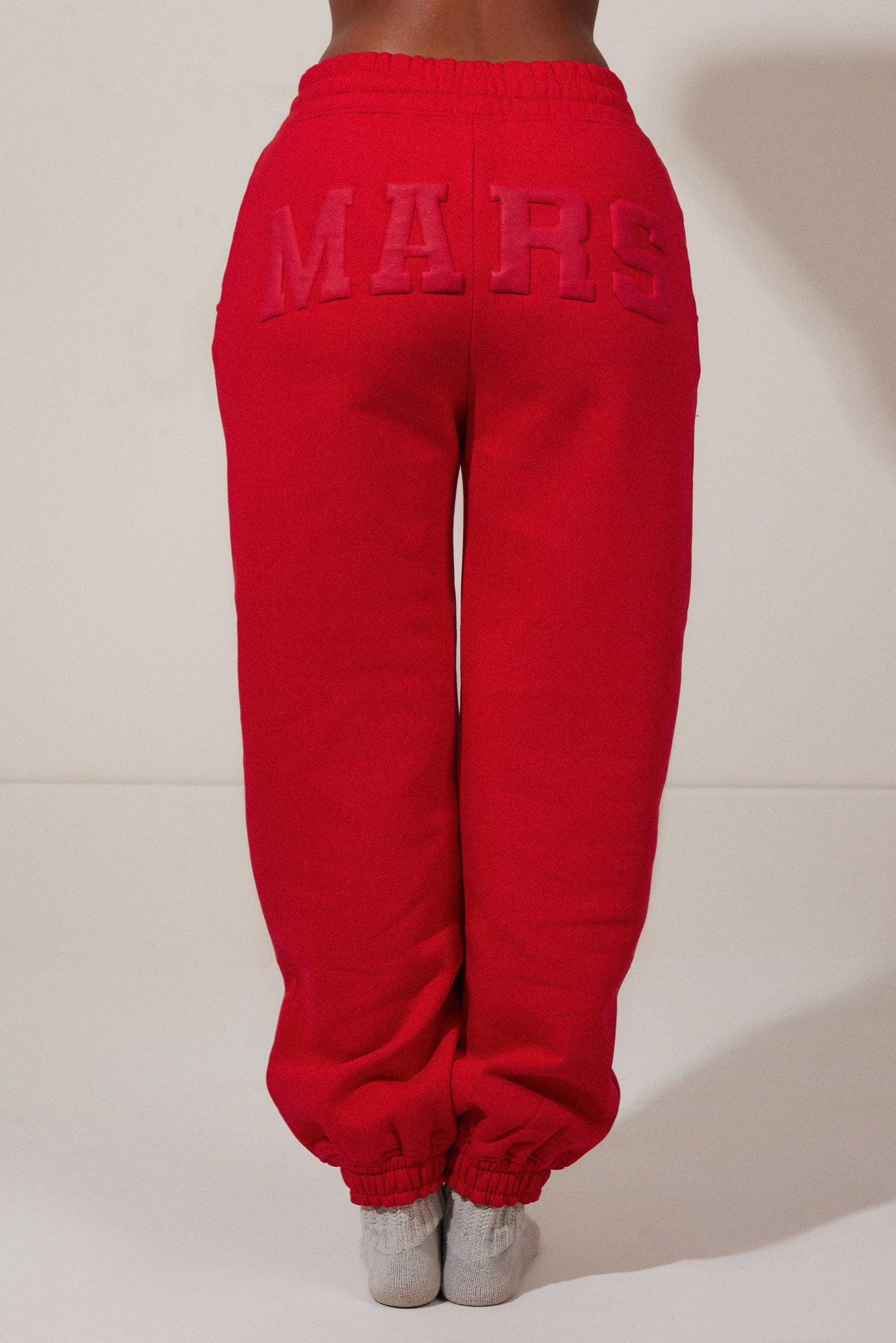 The Graphic Varsity Cuffed Joggers in Red