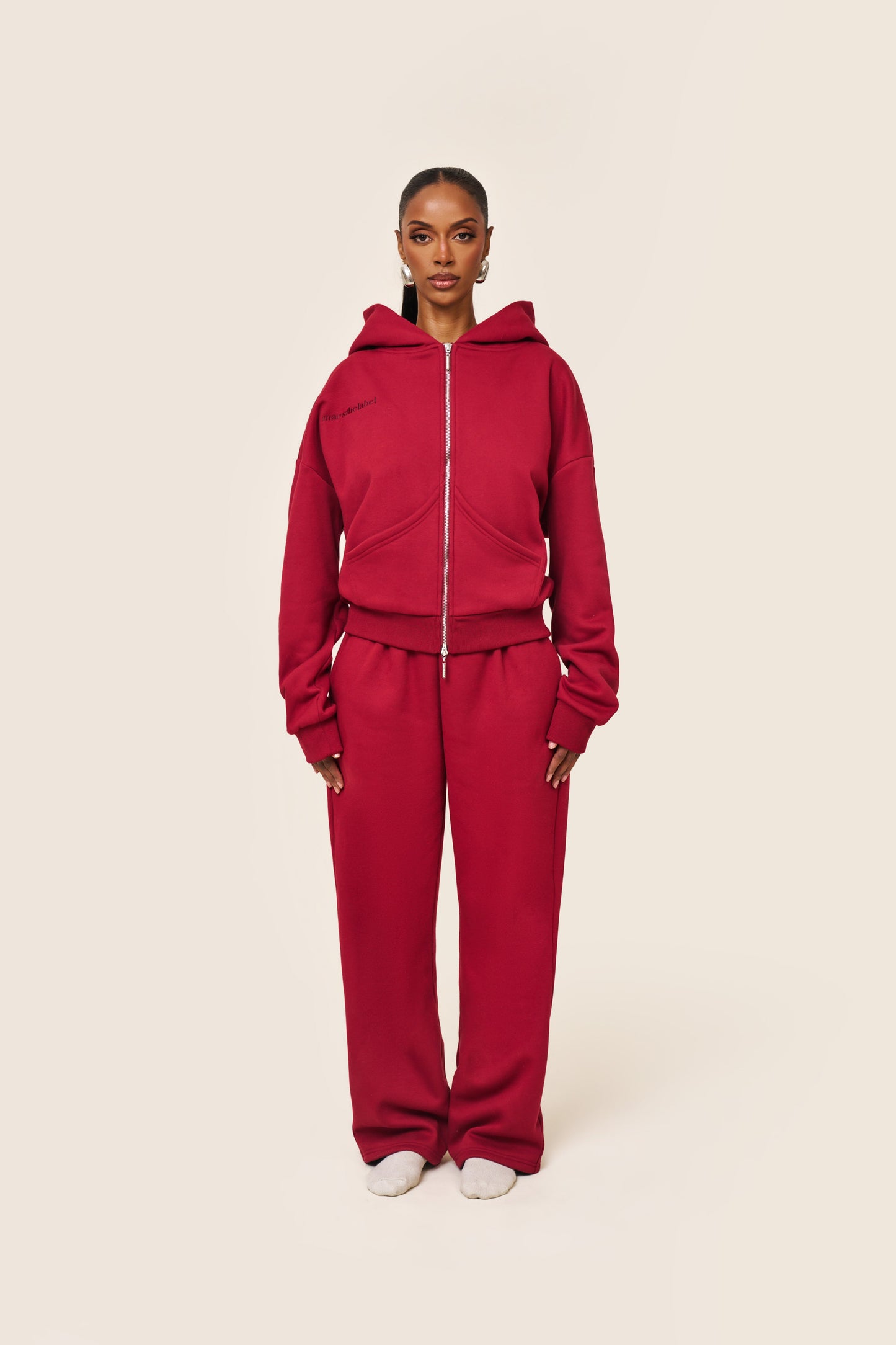The Classics Longline Zip Jacket in Red