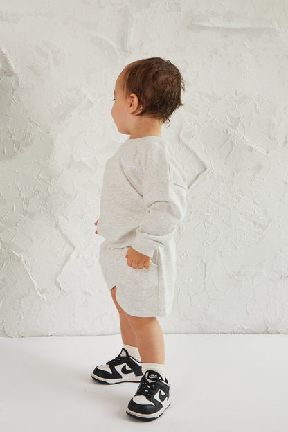 The Kids Essentials Shorts in Marl Grey