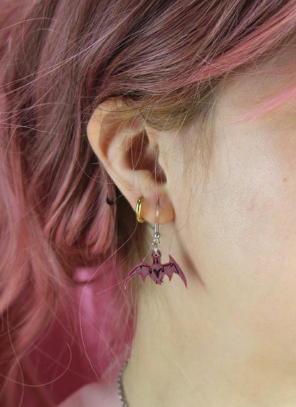 Love Bites! Bat Earrings - Pink