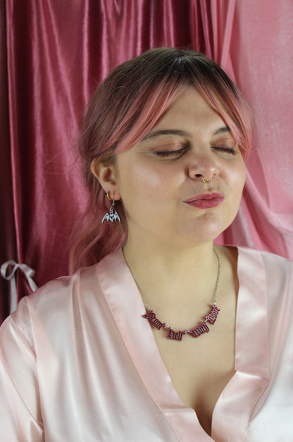 Love Bites! Bat Earrings - Silver