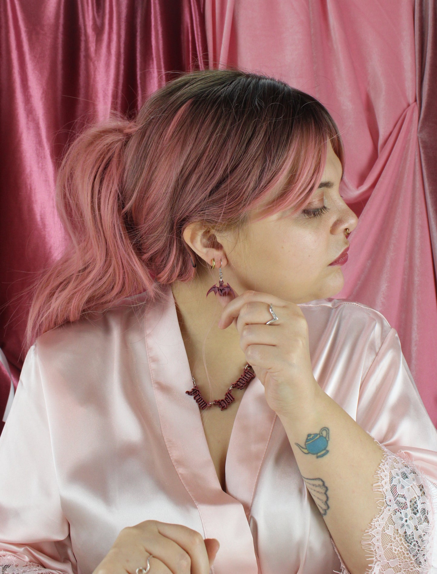 Love Bites! Bat Earrings - Pink
