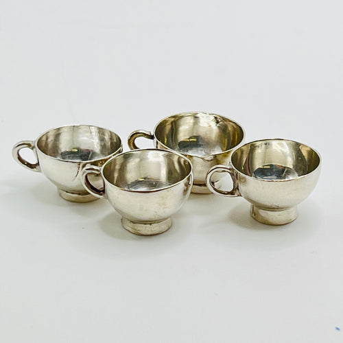 Four Vintage Silver Cups - 1/12 Scale Dollhouse Miniature