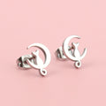 Mini Cat On The Moon Stud Earrings