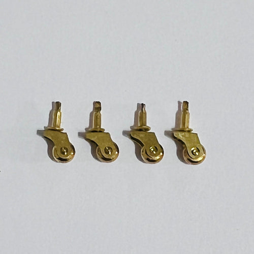 Set of 4 Casters - Brass - 1/12 Scale