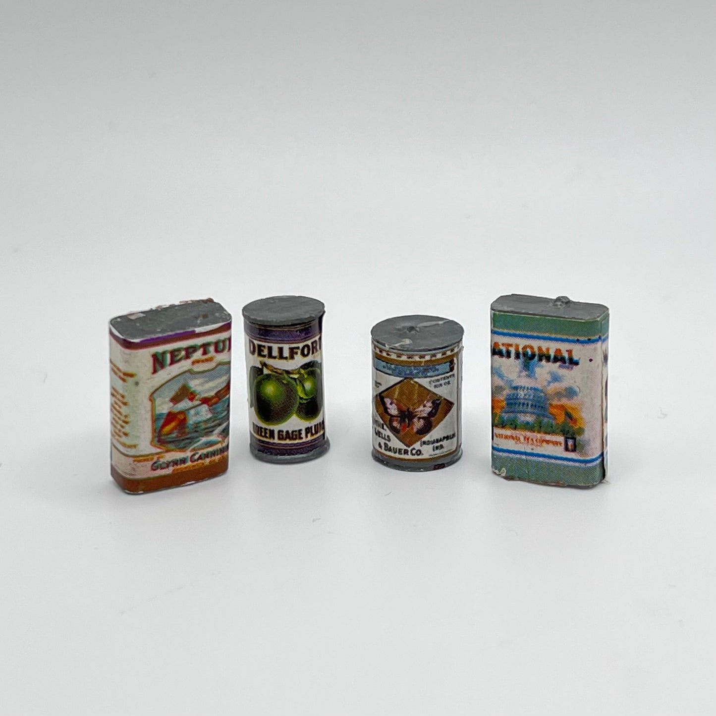 Pack of Vintage Can Food - 1/12 Scale Dollhouse Miniature Food Item