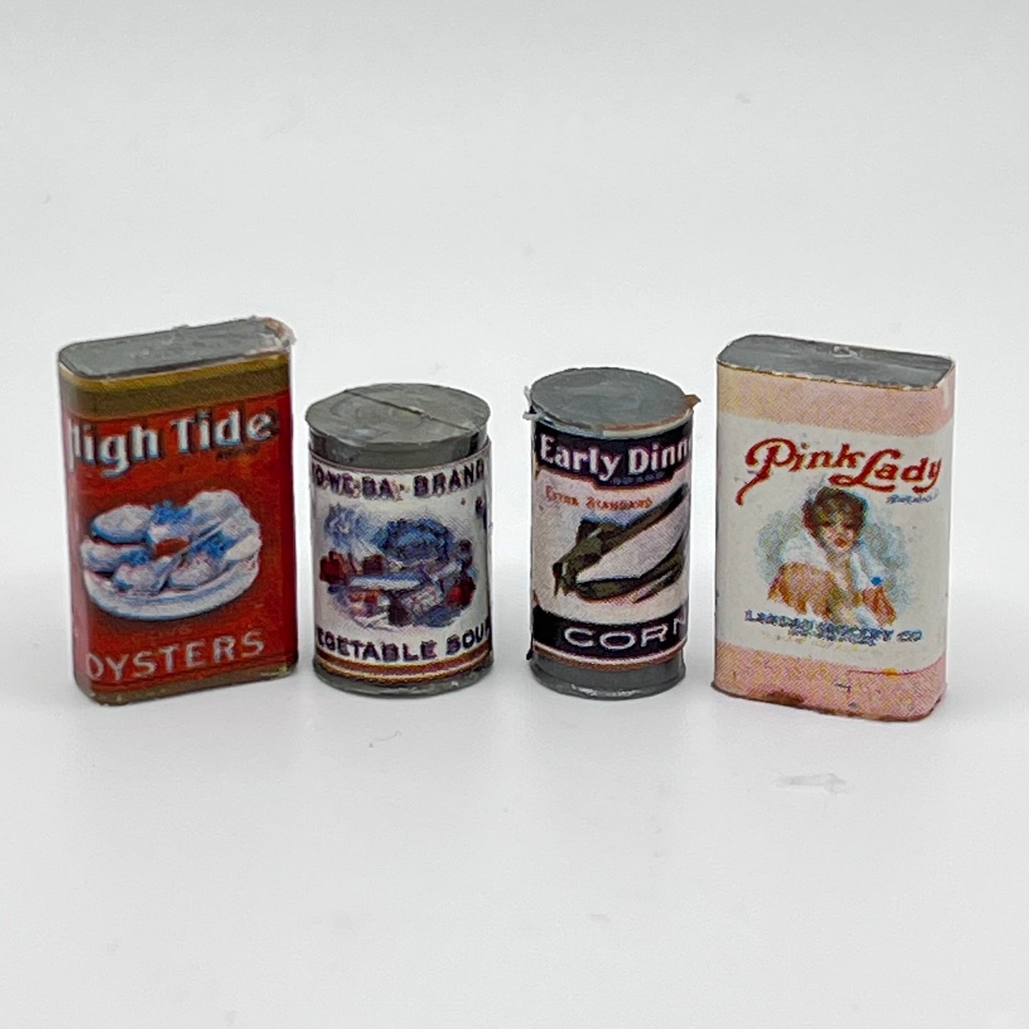 Pack of Vintage Can Food - 1/12 Scale Dollhouse Miniature Food Item
