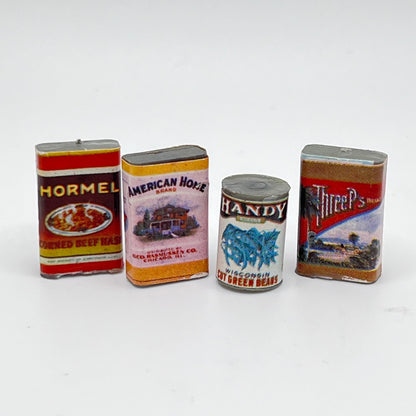 Pack of Vintage Can Food - 1/12 Scale Dollhouse Miniature Food Item