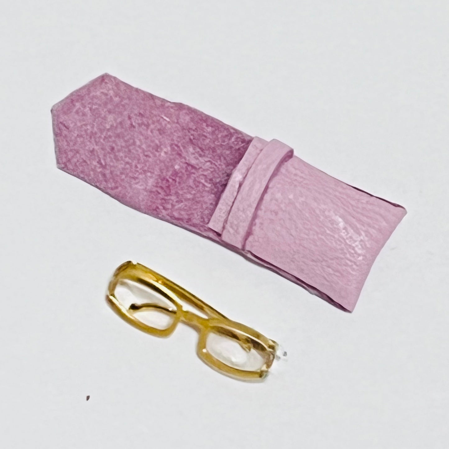 Pair of Glasses with Case - Handmade - 1/12 Scale Dollhouse Miniature