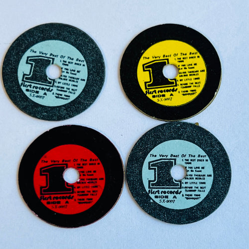4 Mini Records  - 1/12 Scale Dollhouse Miniature