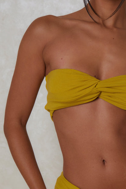 The Knot Bandeau Maxi Set in Olive