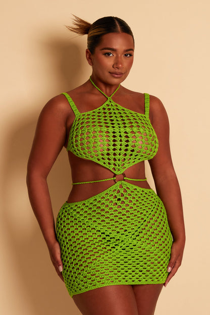 The Crochet Mini in Green