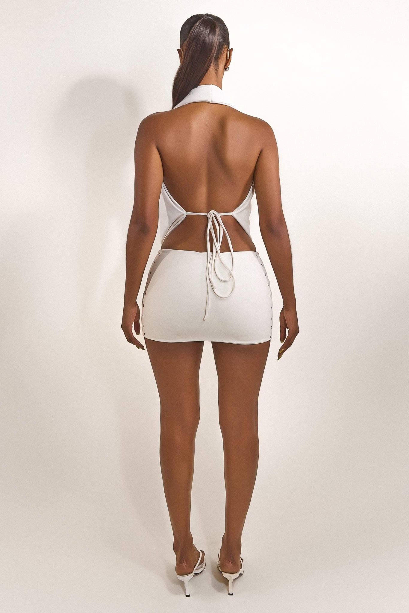 The Leia Top in Stone Eyelet
