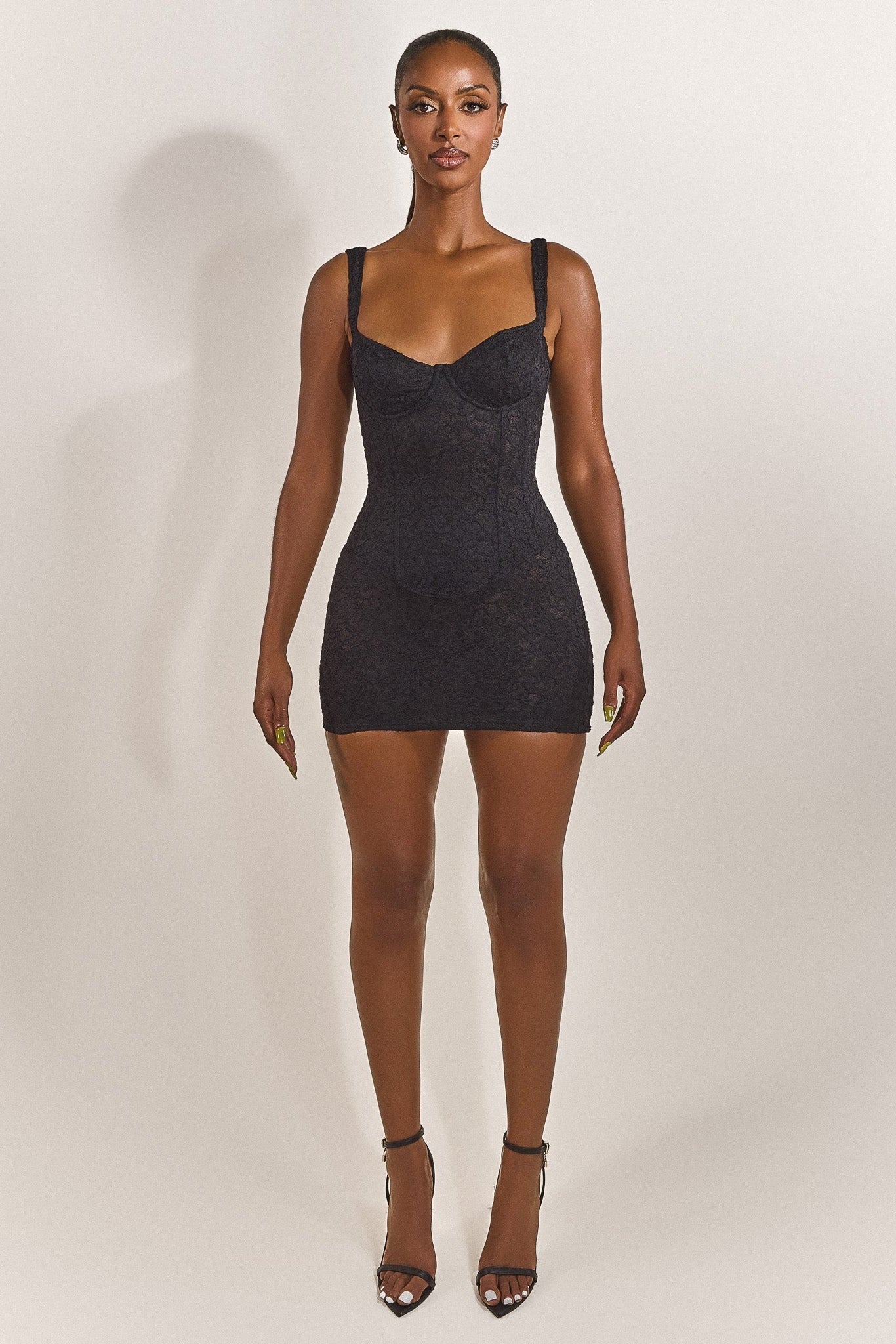 The Cinched Lace Corset in Black