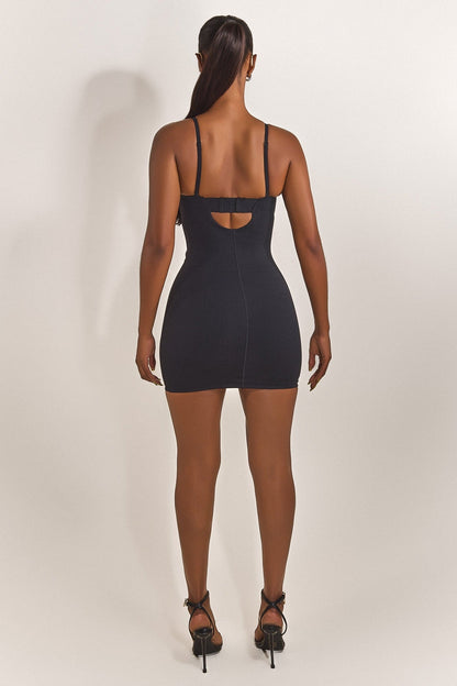 The Sculpt Mini Dress in Black