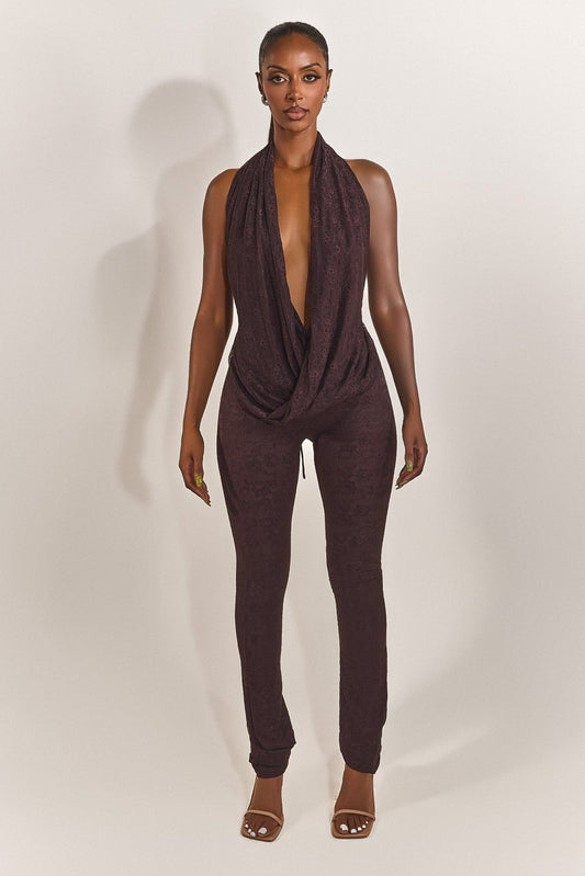 Leia Trousers in Brown Lace