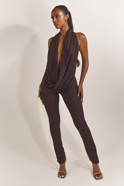 Leia Trousers in Brown Lace