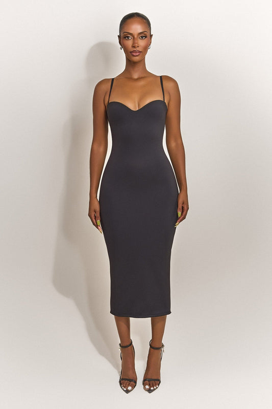 The Sculpt Midaxi in Black