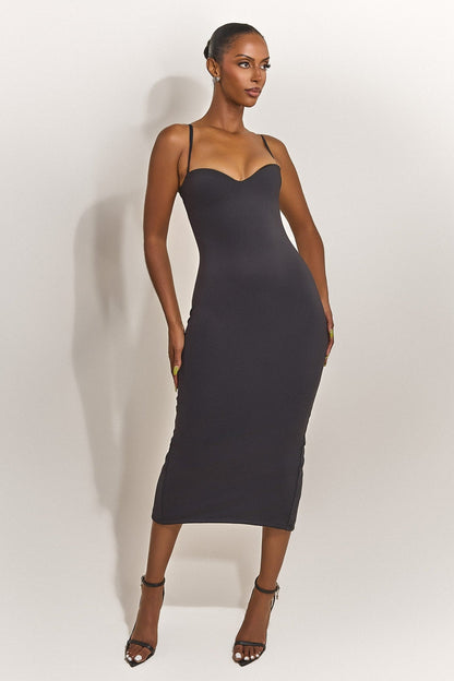 The Sculpt Midaxi in Black
