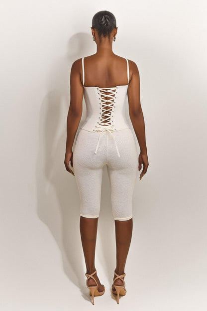 The Brielle Capri Bottoms in Off White