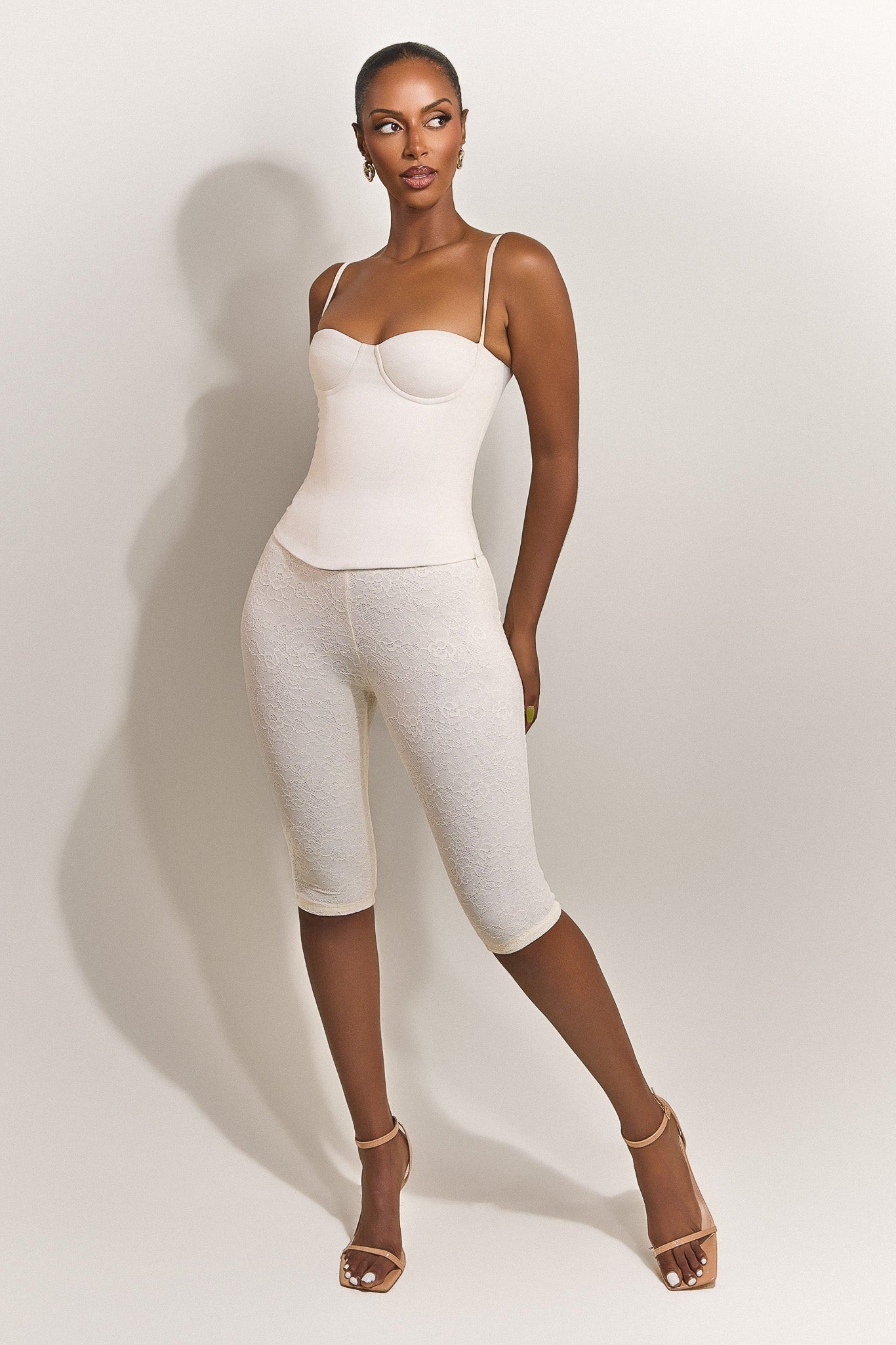 The Brielle Capri Bottoms in Off White