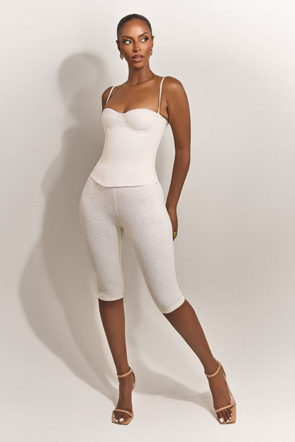 The Brielle Capri Bottoms in Off White