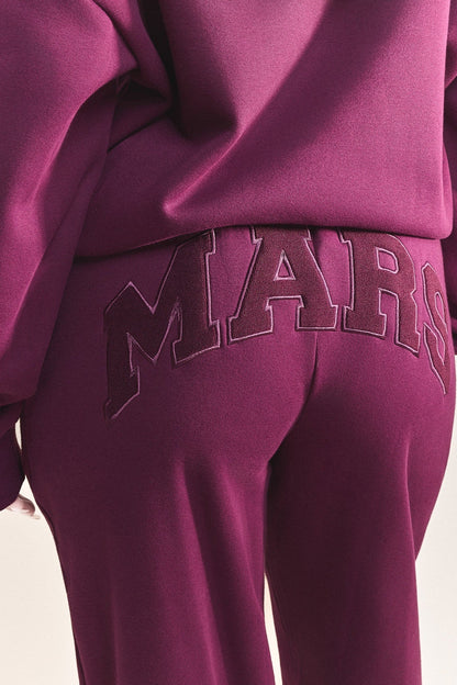 The Varsity Straight Leg Jogger in Plum