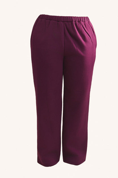 The Varsity Straight Leg Jogger in Plum