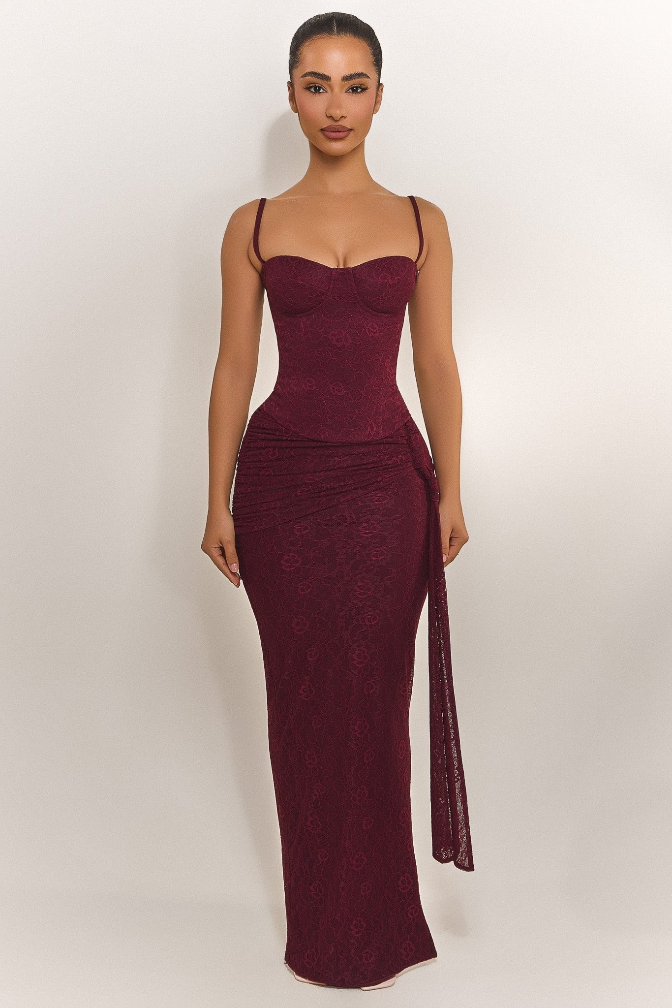 The Lexi Lace Corset Top in Plum