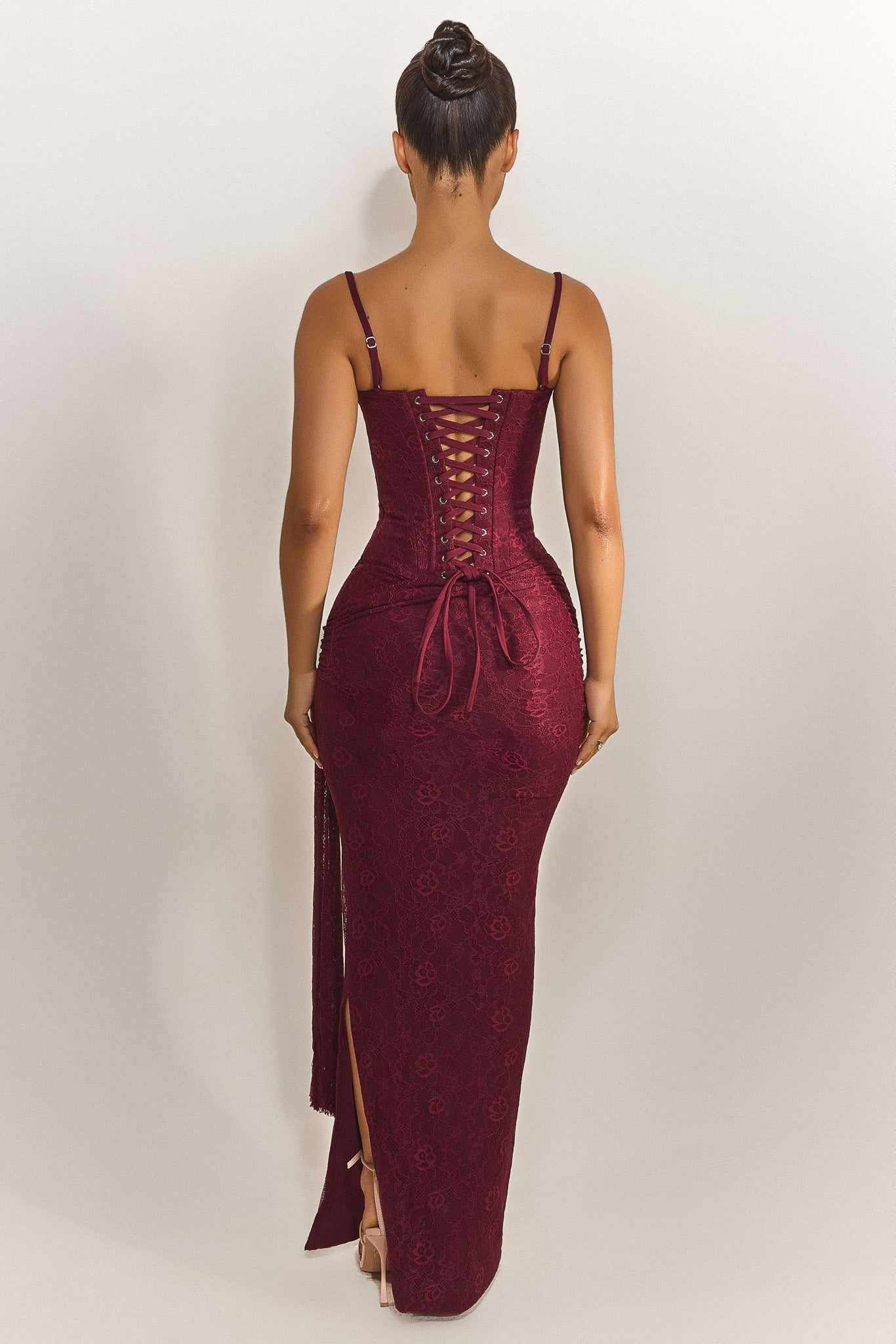 The Lexi Lace Corset Top in Plum