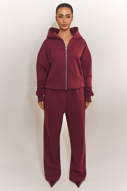 The Classics Longline Zip Jacket in Wine