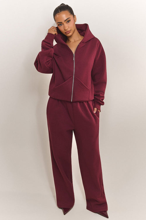 The Classics Longline Zip Jacket in Wine