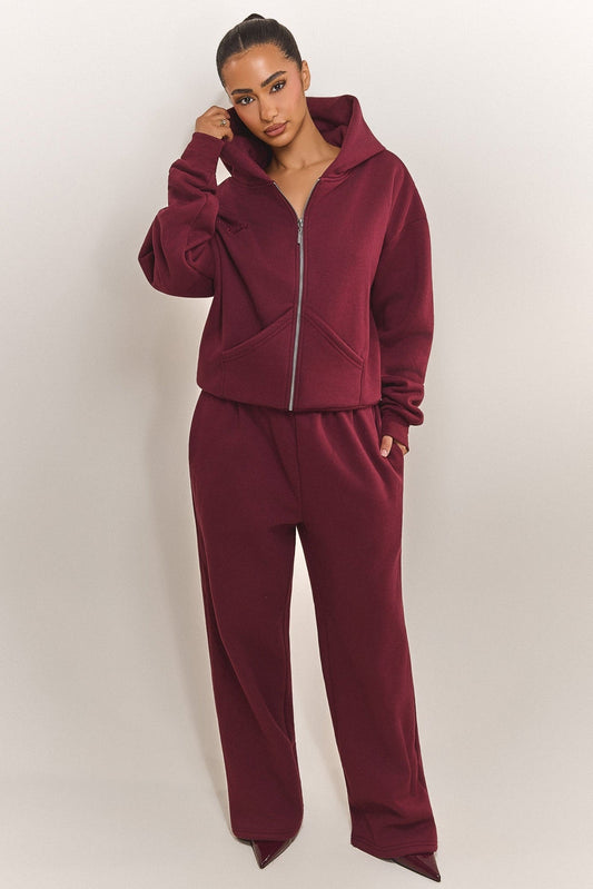 The Classics Longline Zip Jacket in Wine