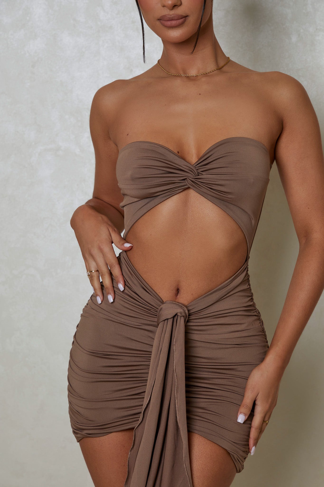 The Knot Bandeau Mini in Mocha
