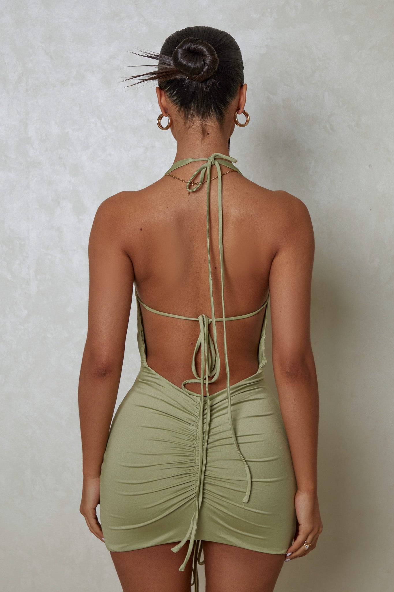 The Deep Cowl Ruche Mini in Green