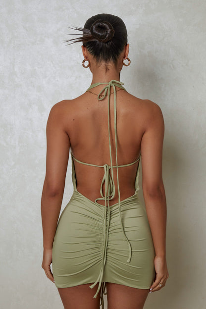 The Deep Cowl Ruche Mini in Green