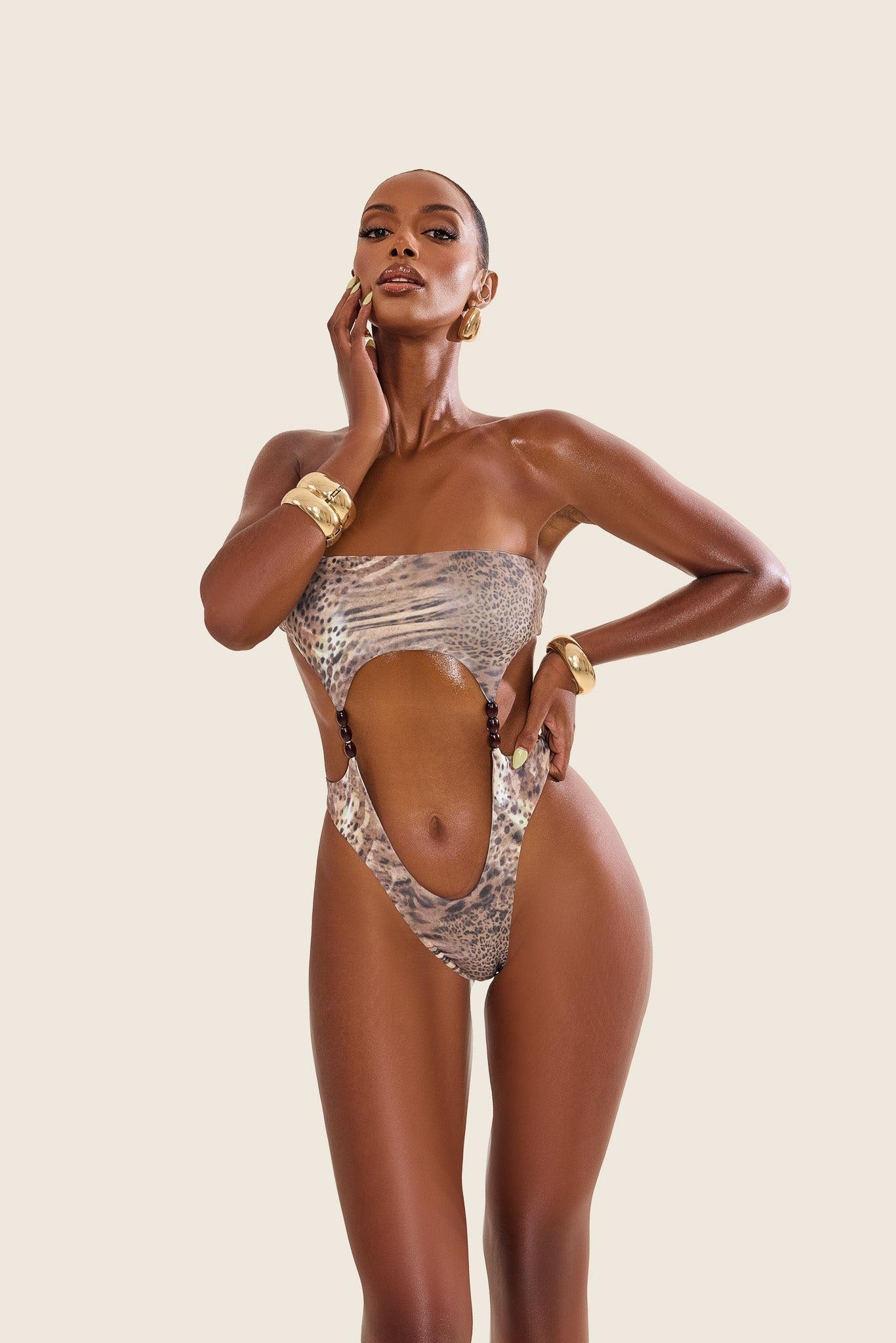 The Sloan Swim Set in Animal Print