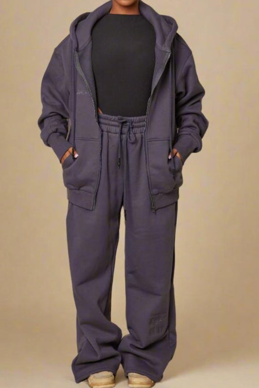 Life On Mars Zip Jacket in Charcoal