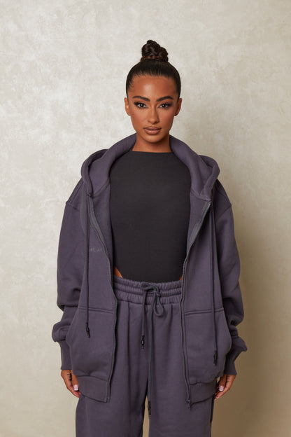 Life On Mars Zip Jacket in Charcoal